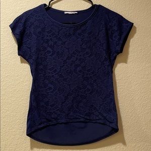 Navy Blue Floral Designed Shirt